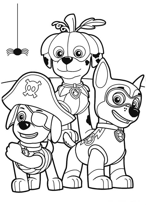 free paw patrol color pages